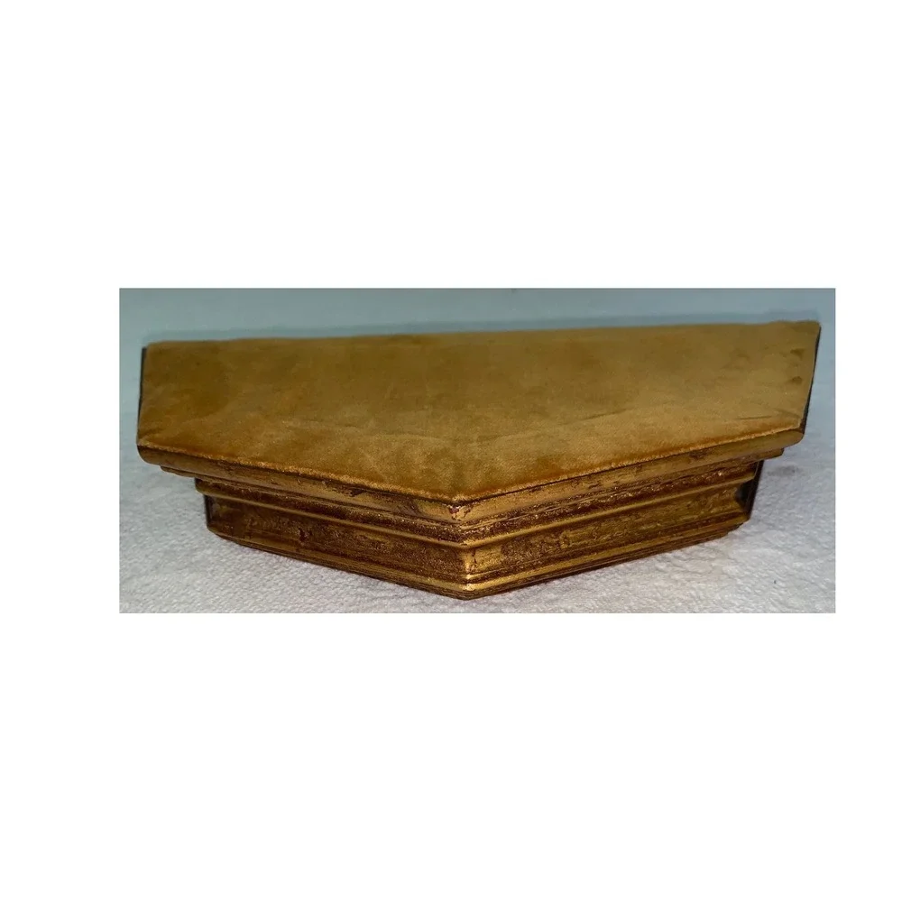 Vintage Gold Gilt Velvet Top Corbel Wall Shelf Egg & Dart Made in England 881748